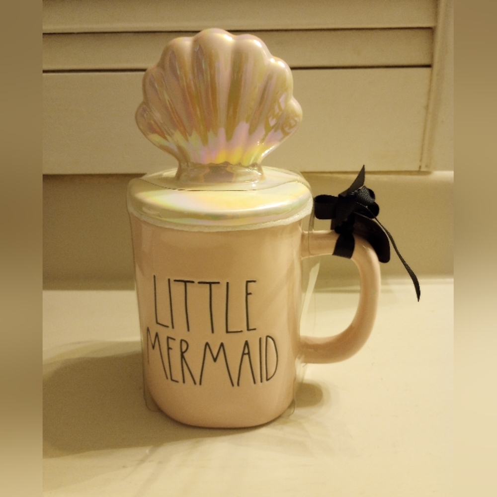 Rae Dunn Disney Princess Little Mermaid Oversized Mug With Lid NWT